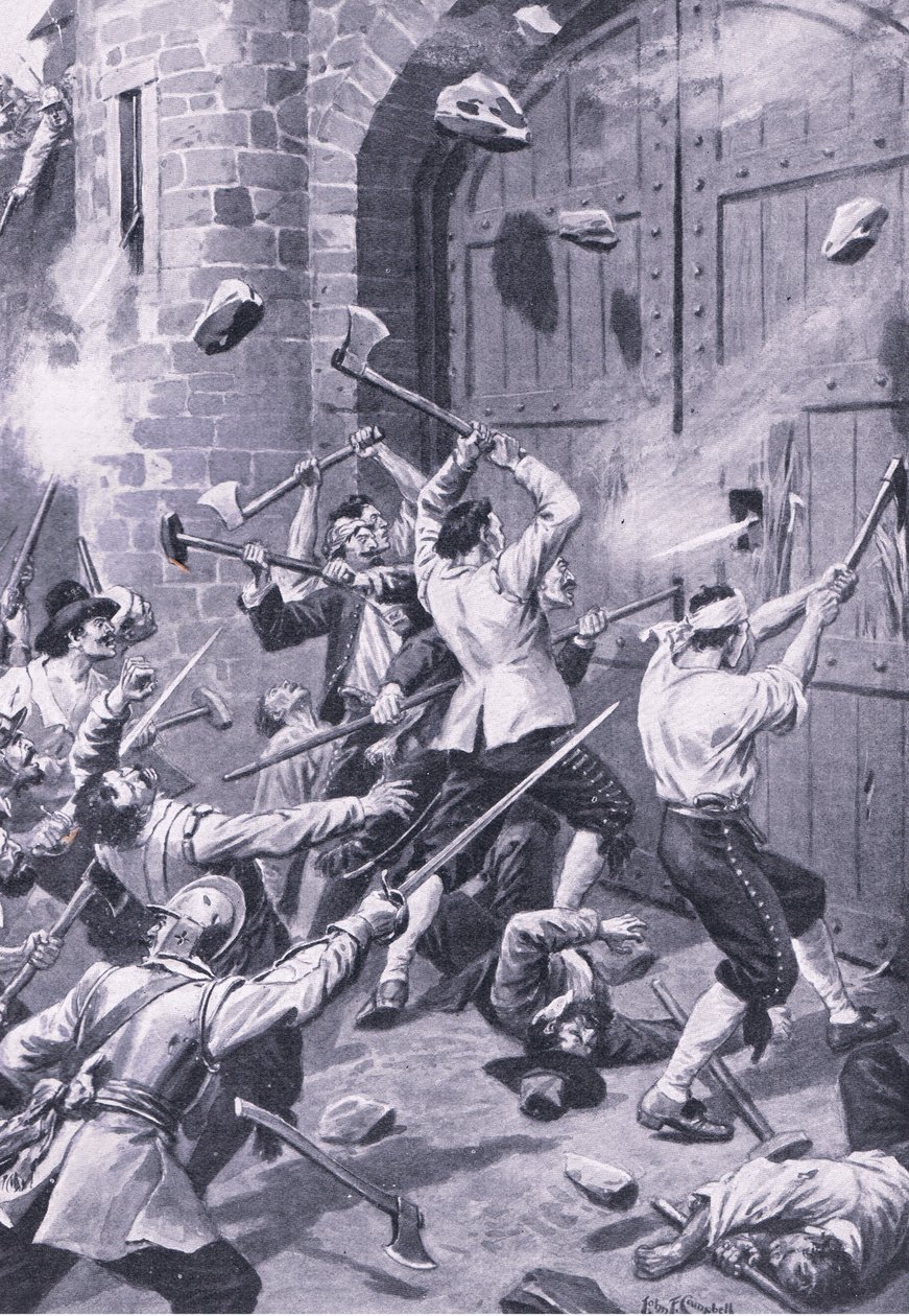 The Sack of Dundee 1st September 1651: English Seamen Attack the Wellgate Port, Illustration from 