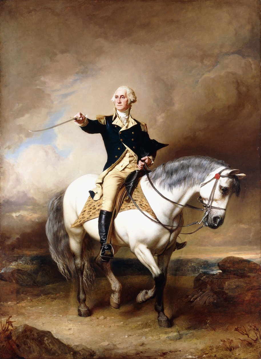 Portrait of George Washington taking the Salute at Trenton by John Faed