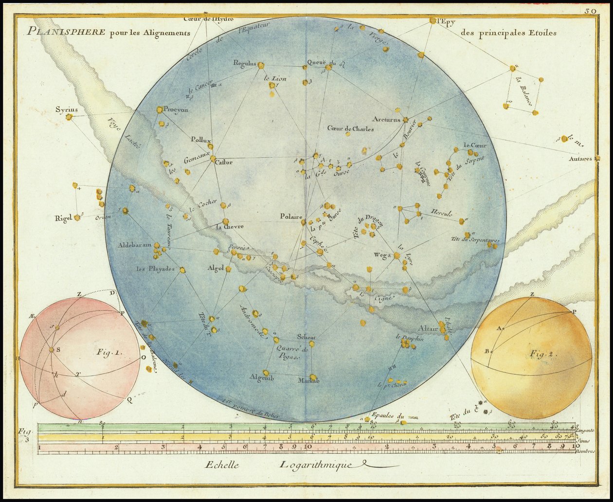 1776 Planisphere for Alignments of Principal Stars by John Flamsteed by John Flamsteed