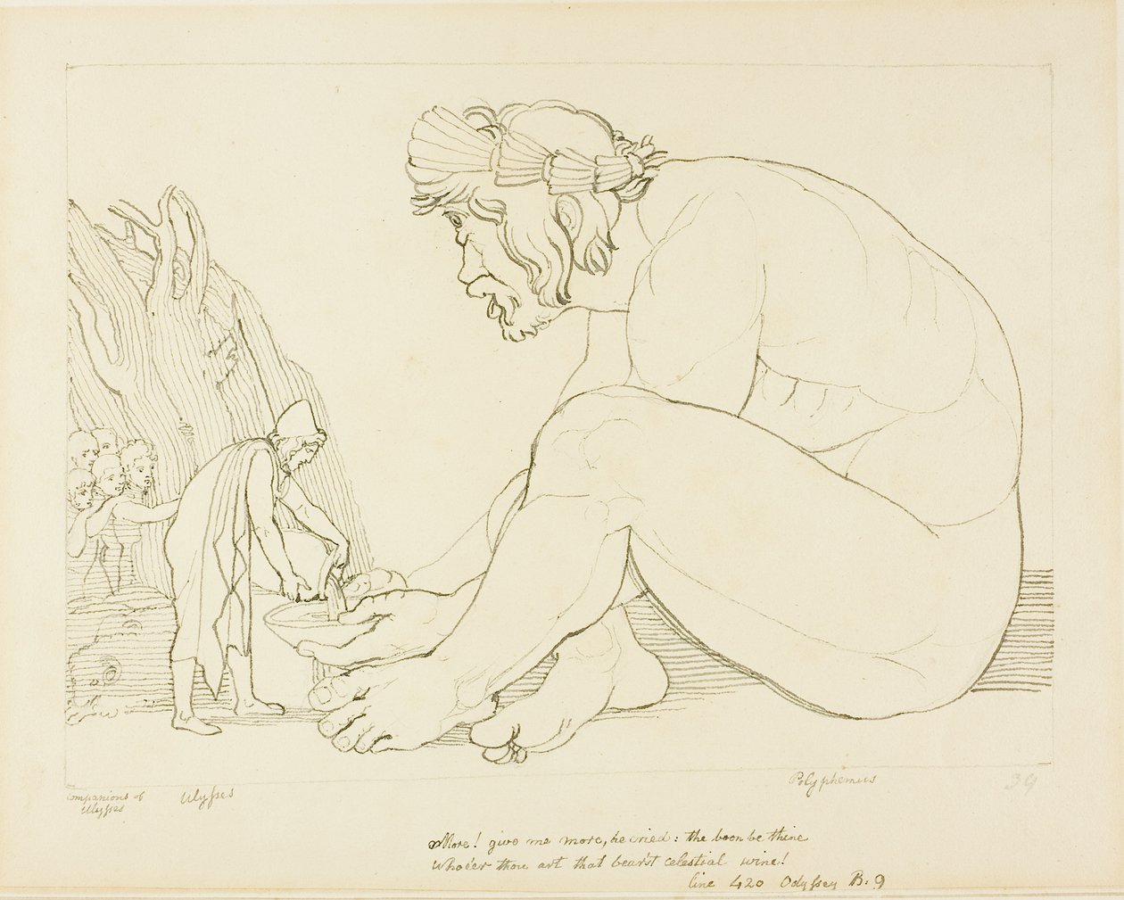 Polyphemus Begging Ulysses for More Wine by John Flaxman