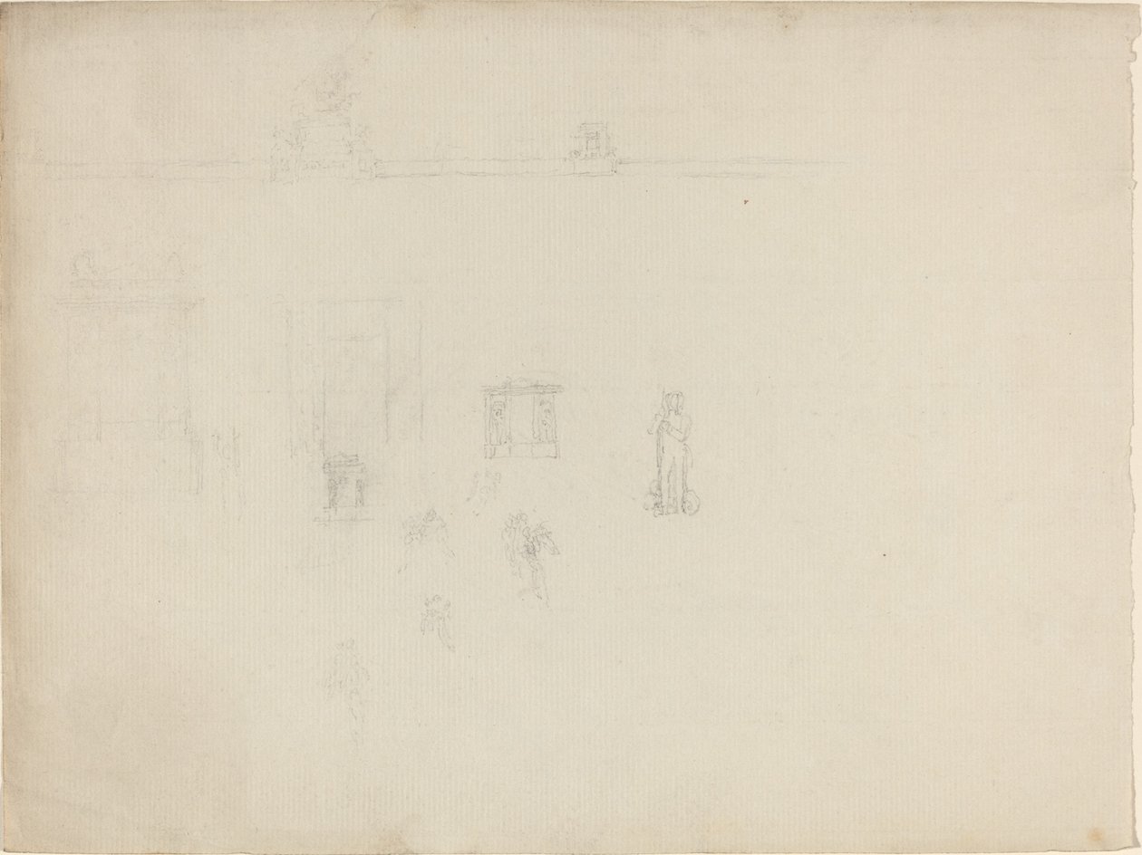 Sheet of Architectural and Figure Studies by John Flaxman