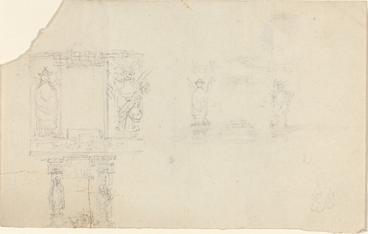Structure with Figures in Asian Dress (Illustration for 
