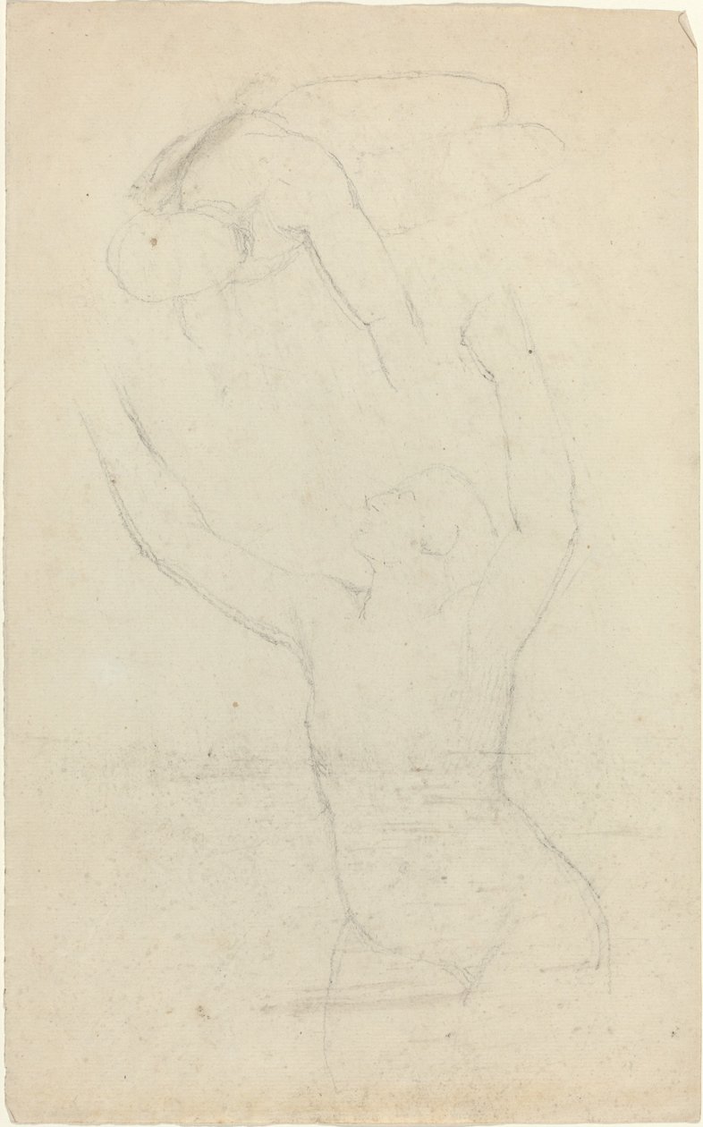 Two Airborne Figures Reaching out to One Another by John Flaxman
