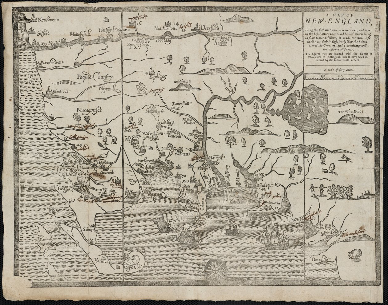 The Map of New England from William Hubbard