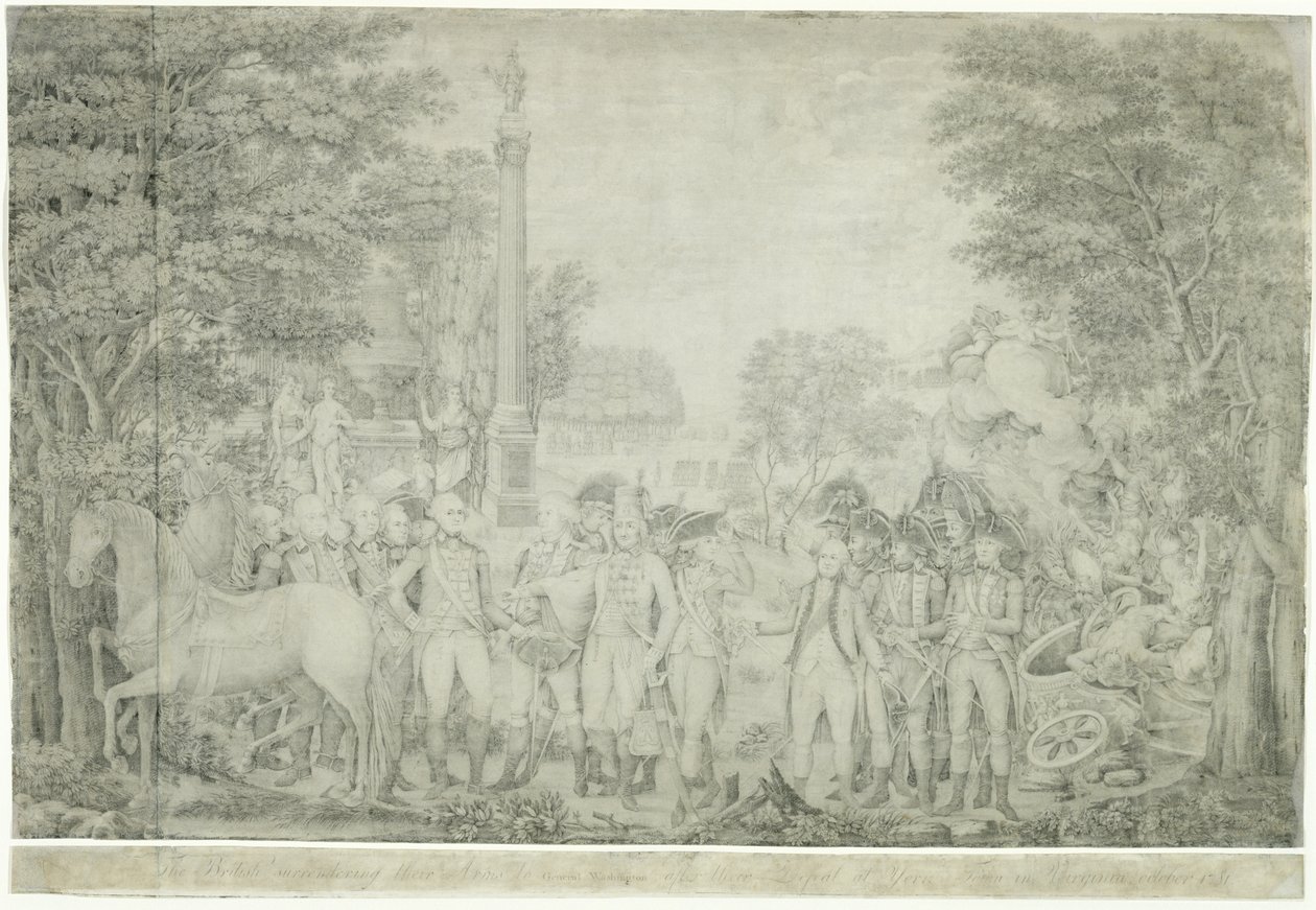 The British Surrendering Their Arms to General Washington after Their Defeat at Yorktown in Virginia, October 1781 by John Francis Renault