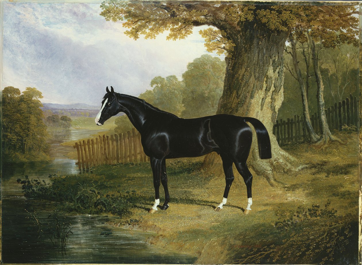 A Dark Hunter in a River Landscape, 1832 by John Frederick Herring Senior