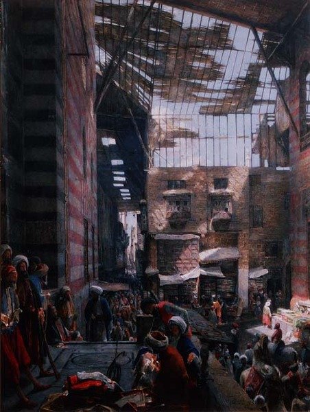 A View of the Street and Mosque of Ghooreyah, Cairo by John Frederick Lewis