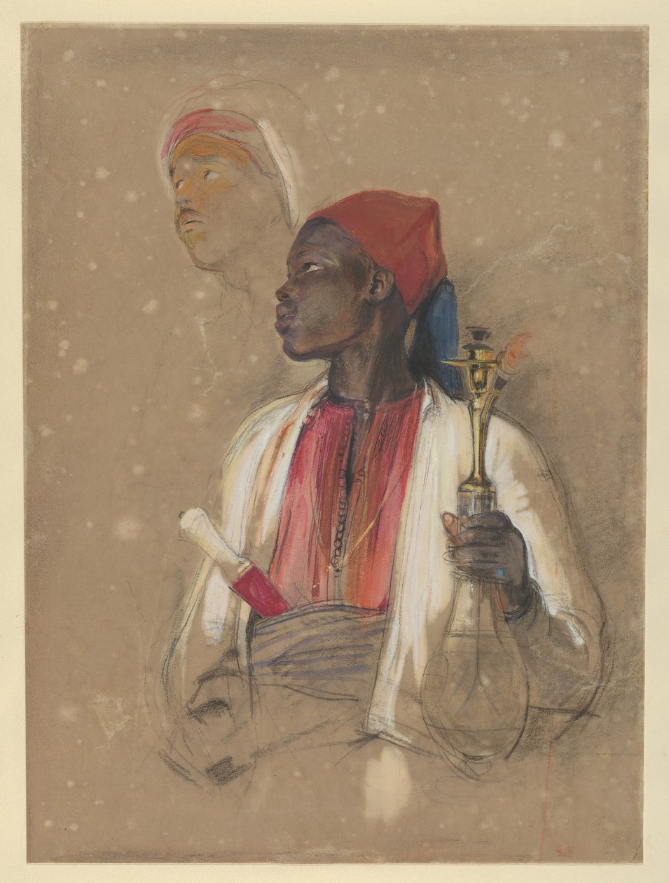 Study for "The Pipe Bearer" by John Frederick Lewis