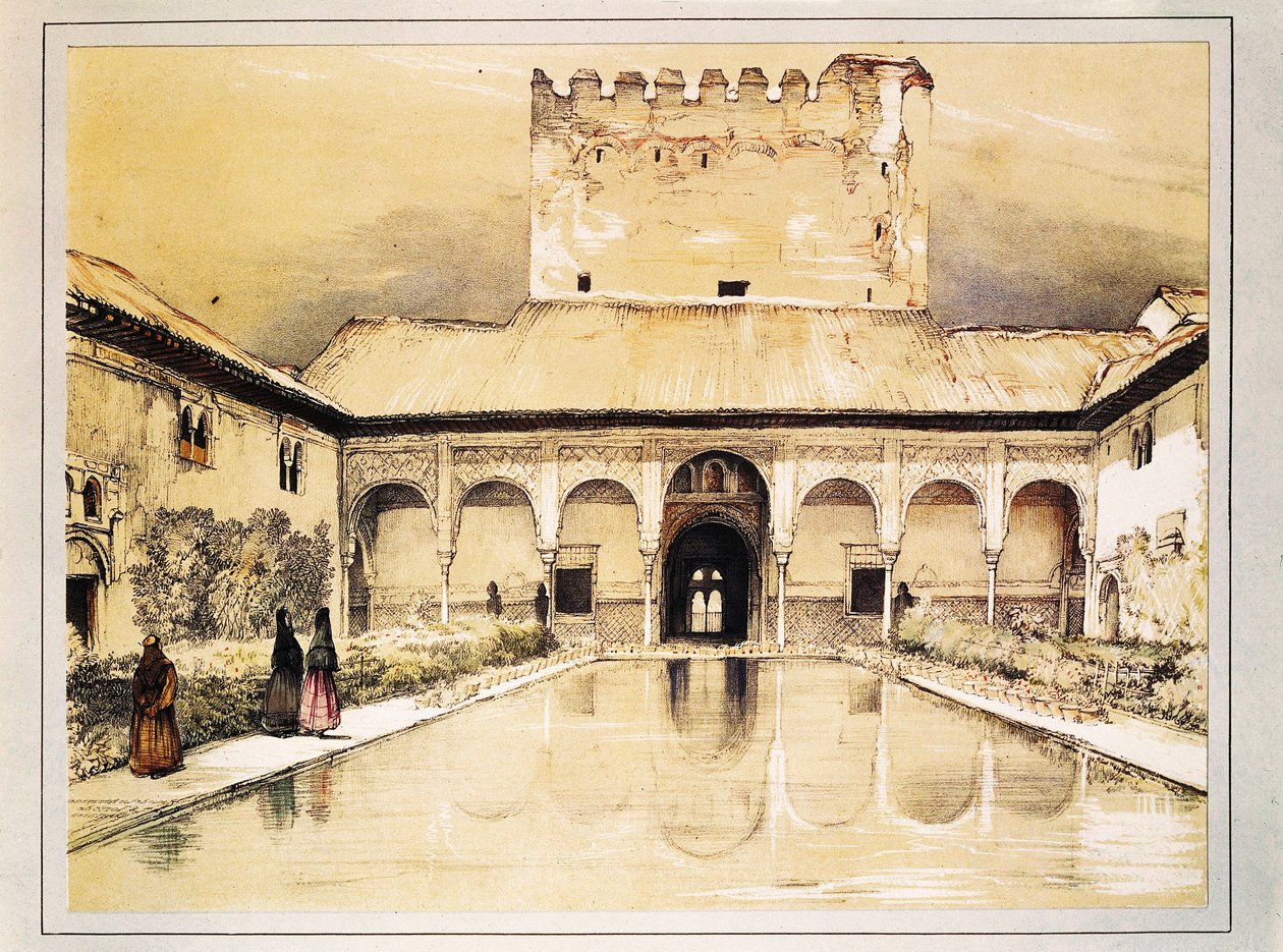 The Alhambra of Granada, Colour Lithograph by John Frederick Lewis by John Frederick Lewis