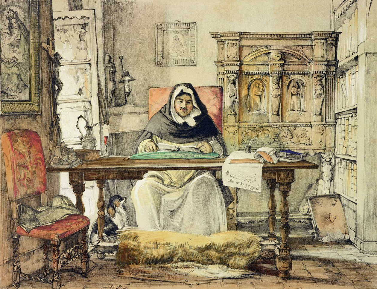 The Prior, from Sketches of Spain, engraved by Charles Joseph Hullmandel, published 1836 by John Frederick Lewis