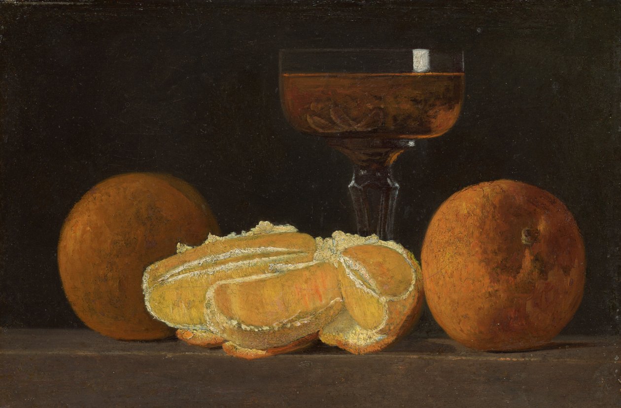 Still Life with Oranges and Goblet of Wine by John Frederick Peto