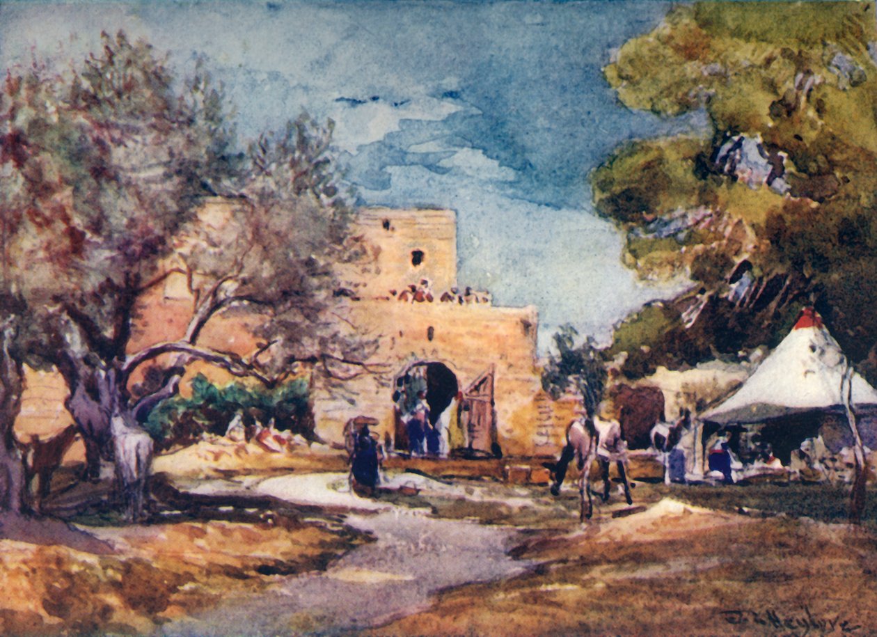 Medieval Building Outside the North Wall of Jerusalem, 1902 by John Fulleylove