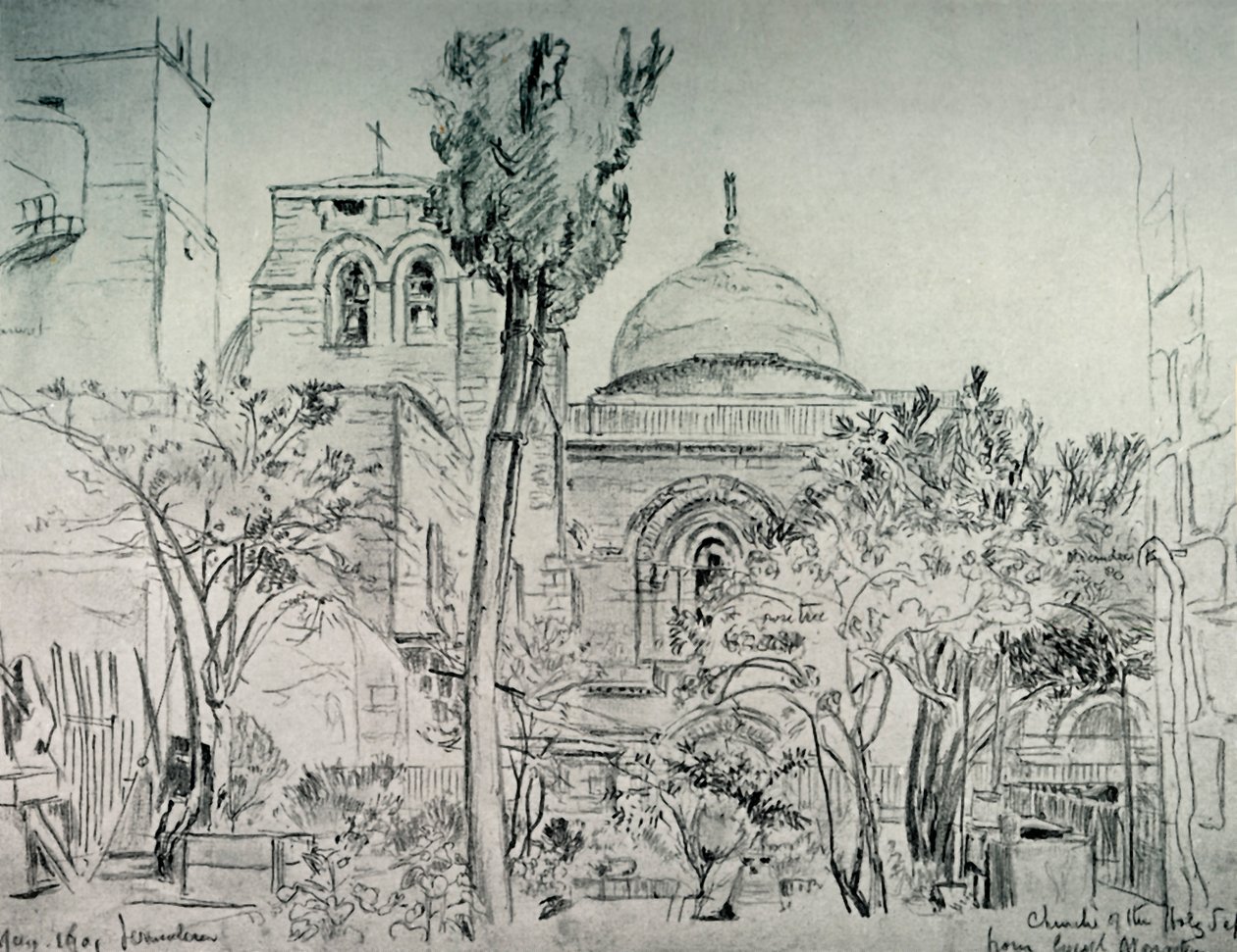 The Church of the Holy Sepulchre from the Garden of the Greek Monastery, 1902 by John Fulleylove