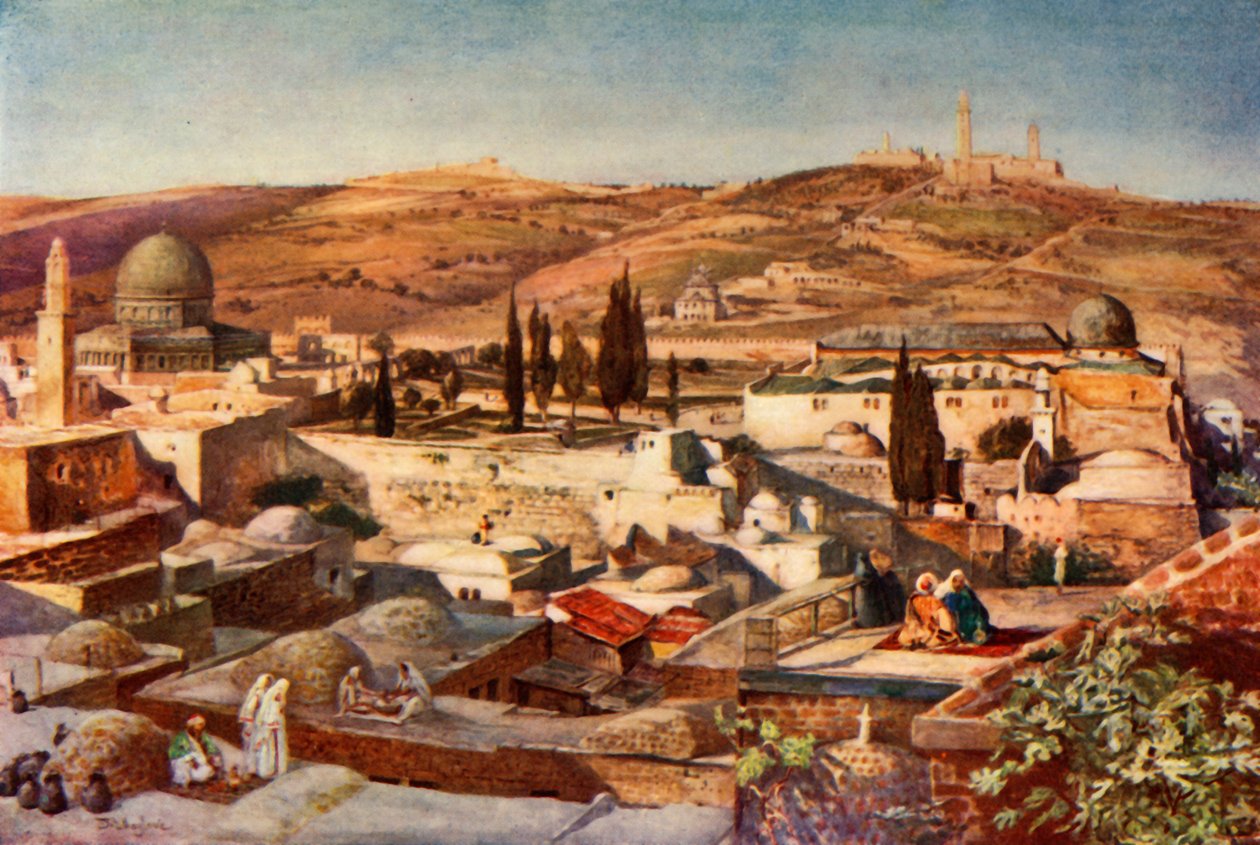 The Temple Area and the Mount of Olives from Mount Zion, 1902 by John Fulleylove