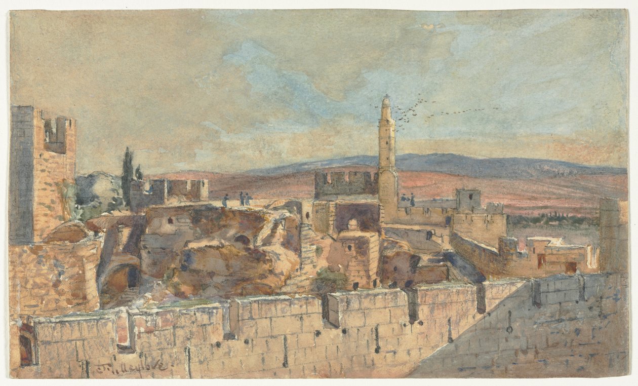 View of the Old City of Jerusalem, 2nd half 1800s by John Fullylove