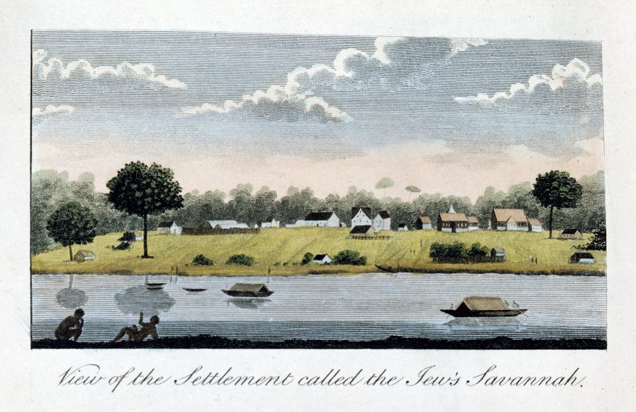View of the Settlement Called the Jews Savannah, 1813 by John Gabriel Stedman
