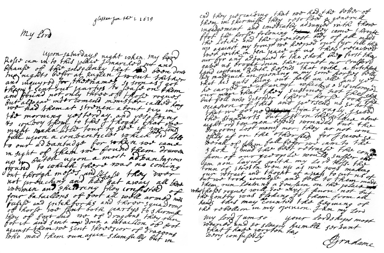 A Letter from Graham of Claverhouse, Viscount Dundee, 1629 by John Graham