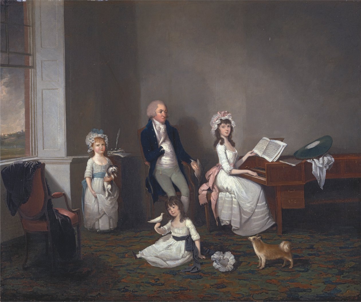 John Richard Comyns of Hylands, Essex, with His Daughters by John Greenwood