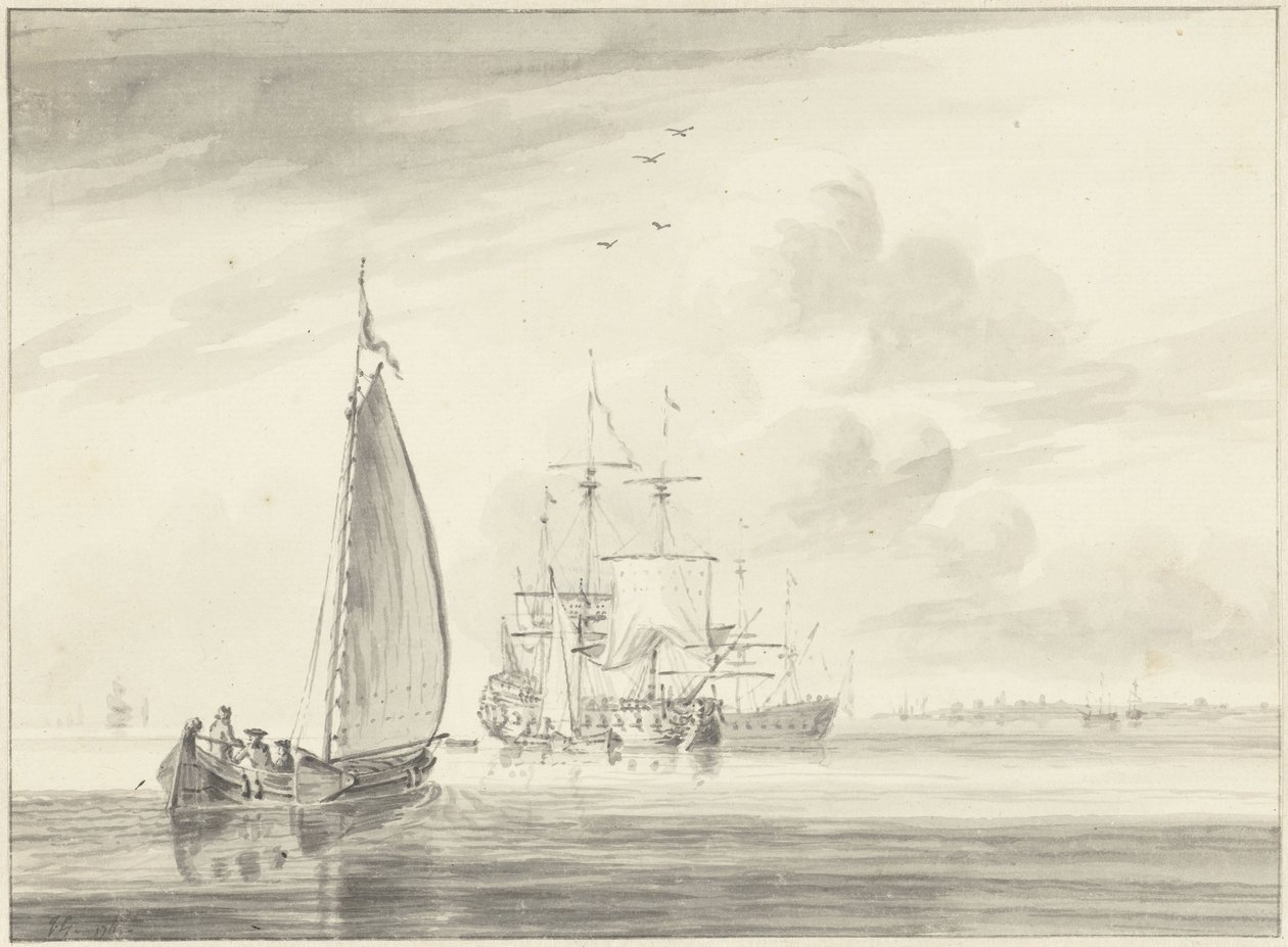 Ships on Calm Water by John Greenwood