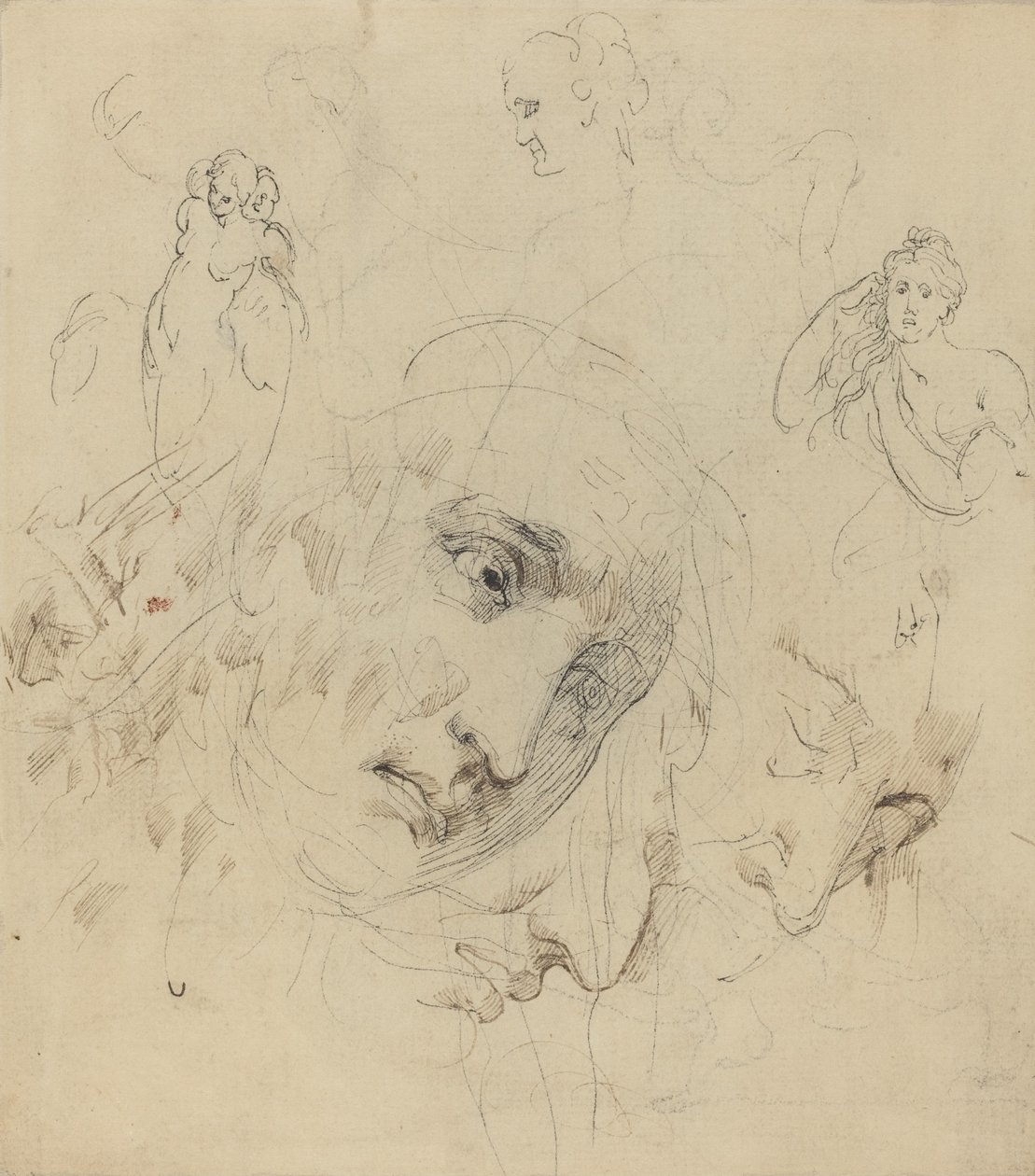 Studies with Central Female Face by John Hamilton Mortimer