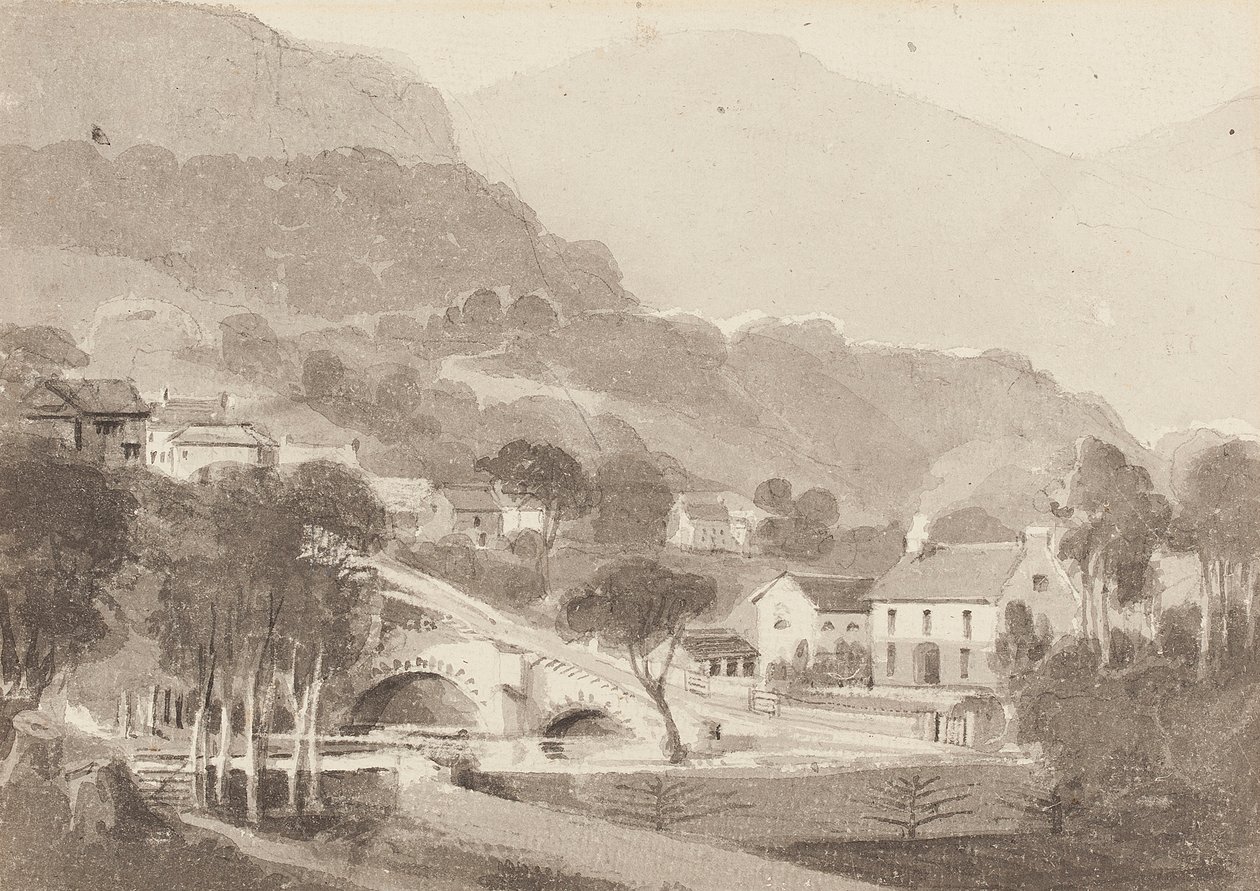 Brathay Bridge & Old Brathay, Lake District, Cumbria, 1820 by John Harden