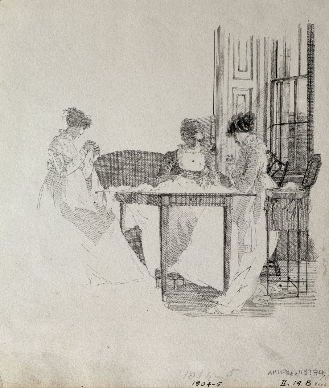 Ladies Sewing, 1805 by John Harden
