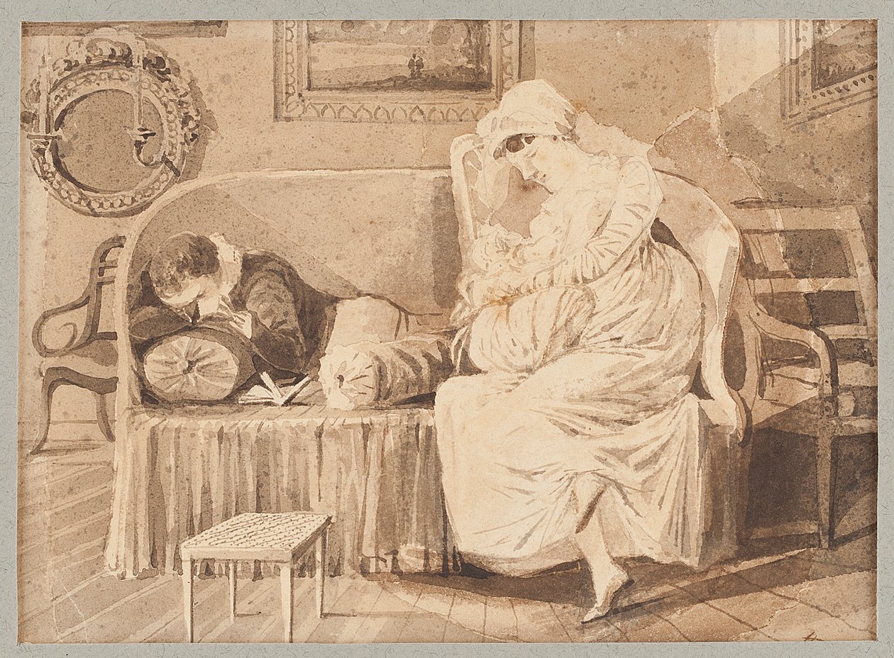 Three on a Sofa, 1805 by John Harden