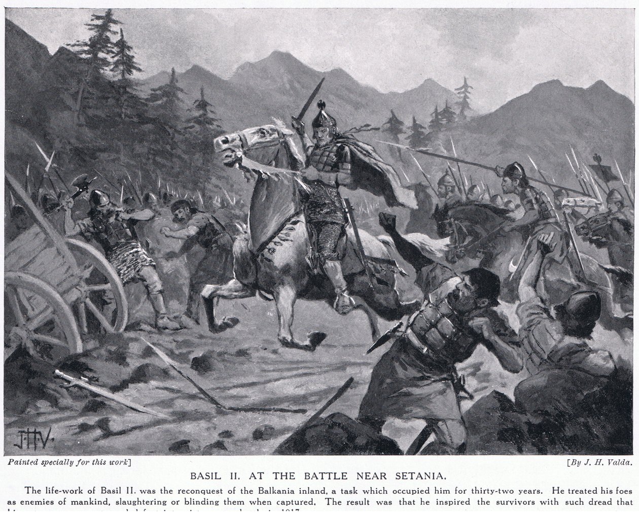 Basil II at Battle Near Setania 1017 AD by John Harris Valda