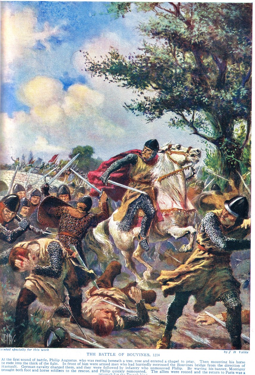 Battle of Bouvines 1214, illustration from 