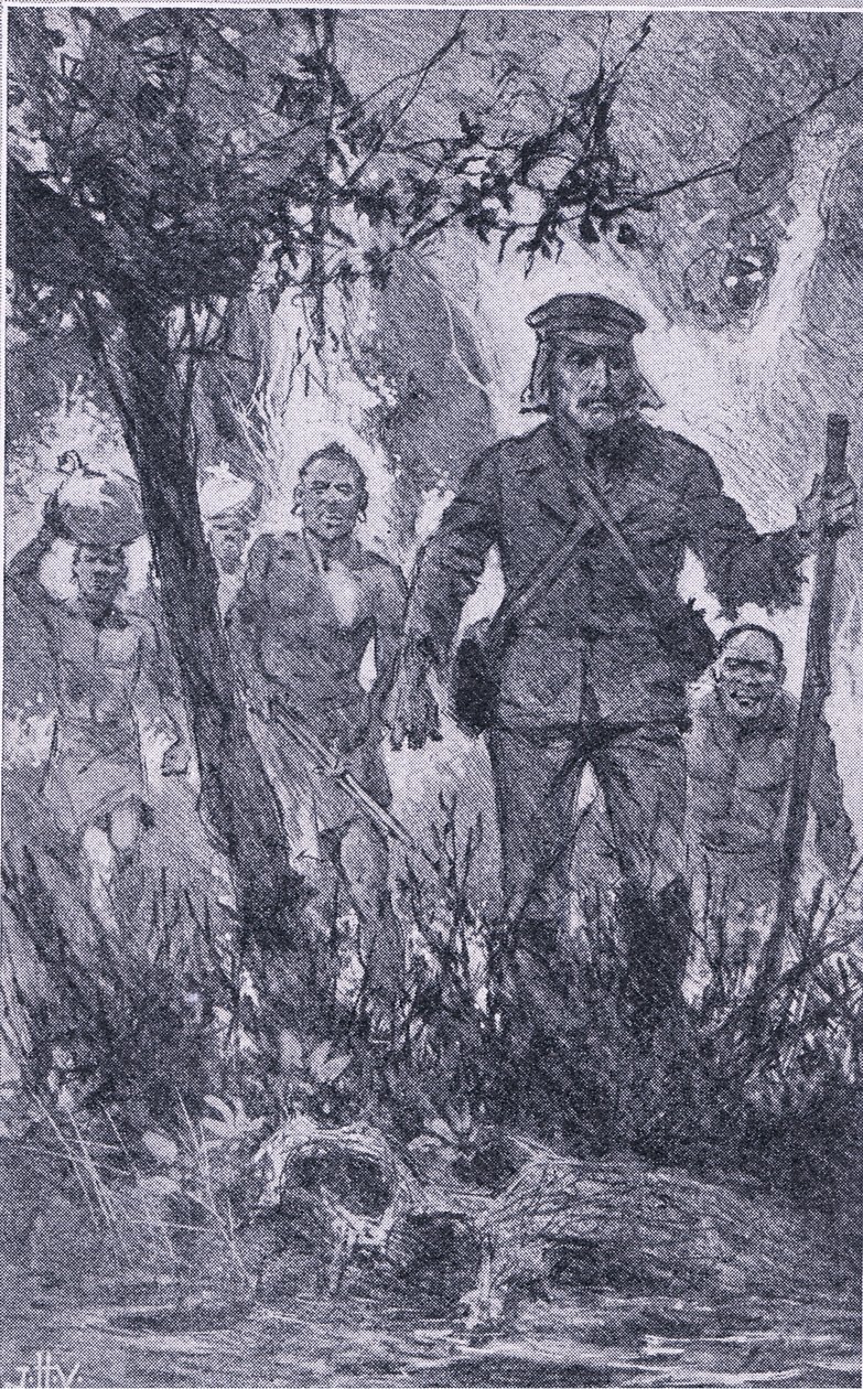 Livingstone fired at the lion, but the lion attacked him and bit his shoulder, breaking his left arm, Newnes Pictorial Knowledge published by Newnes, c.1950
