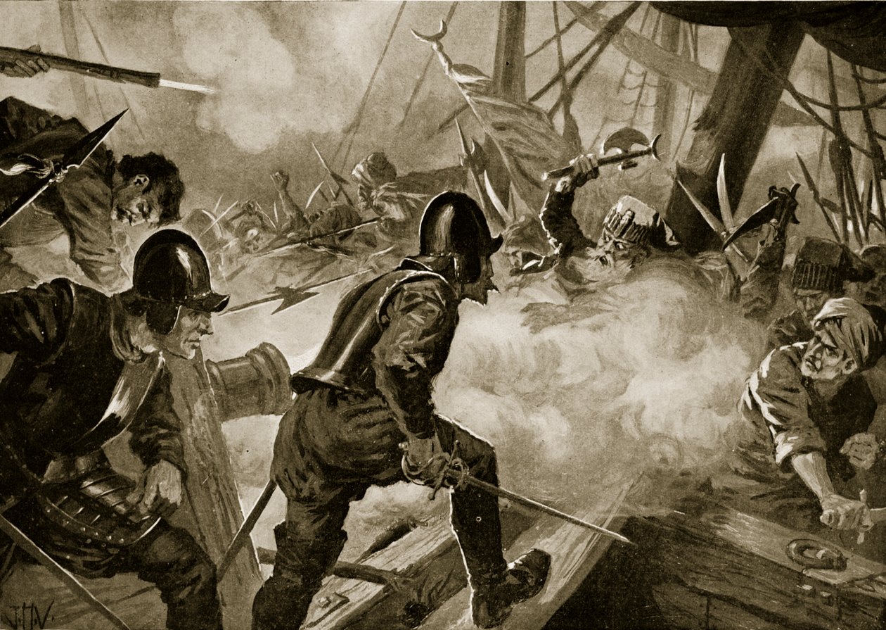 The Battle of Lepanto, illustration from 