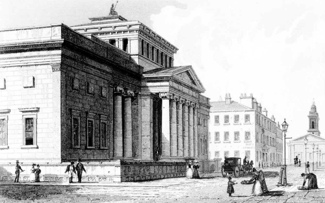 The Royal Institution, Manchester, engraved by Richard Winkles, c.1836 by John Harwood