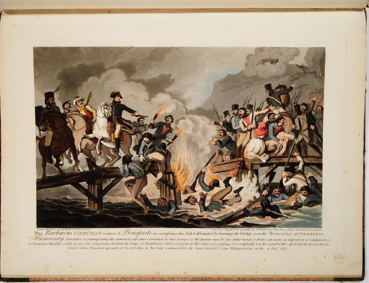 French army crossing the Berezina in November 1812, 1813 by John Hassell