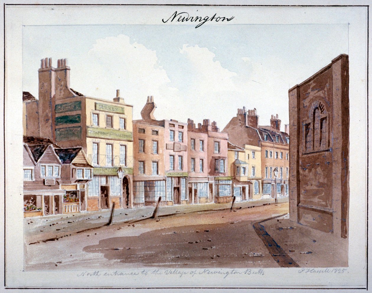 Newington, Southwark, London, 1825 by John Hassell