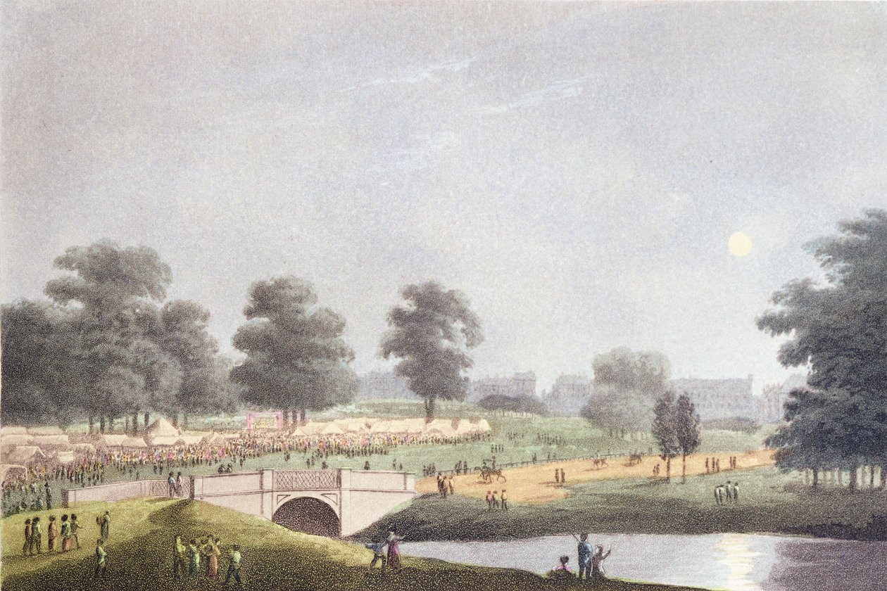 The View of the Fair in Hyde Park, engraved by Matthew Dubourg, 1st August 1814 by John Heaviside Clark