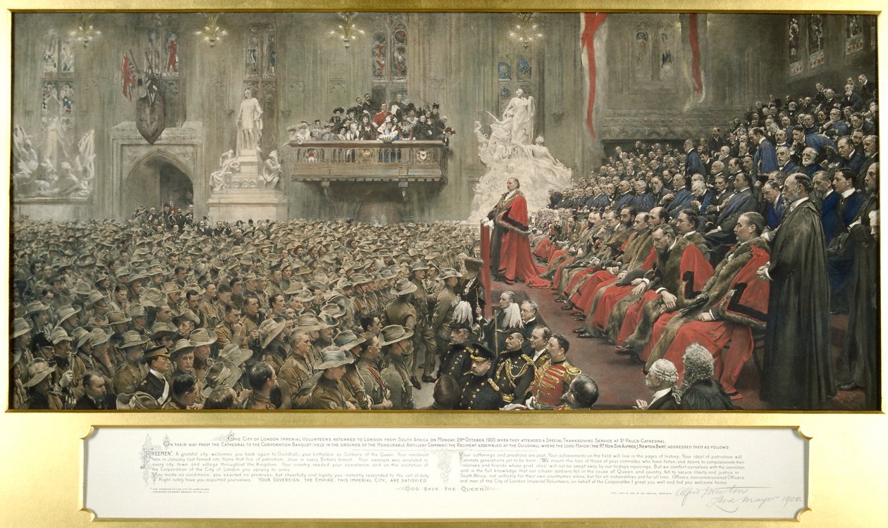 The City Imperial Volunteers in Guildhall, London by John Henry Frederick Bacon