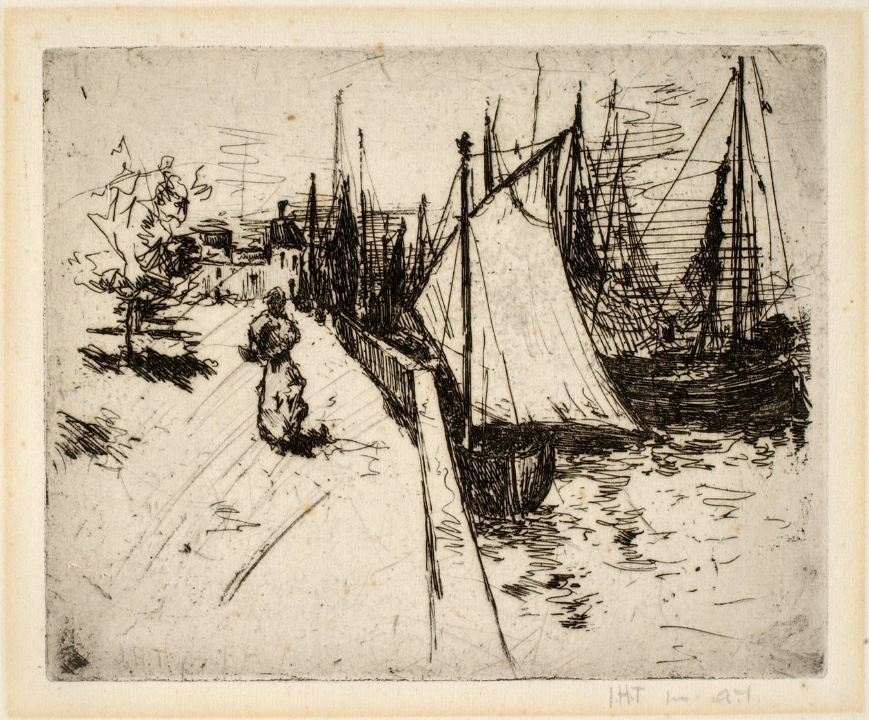 Woman on the Quay, Honfleur by John Henry Twachtman
