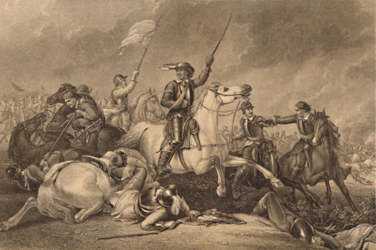 Cromwell at the Battle of Marston Moor by John J Crew