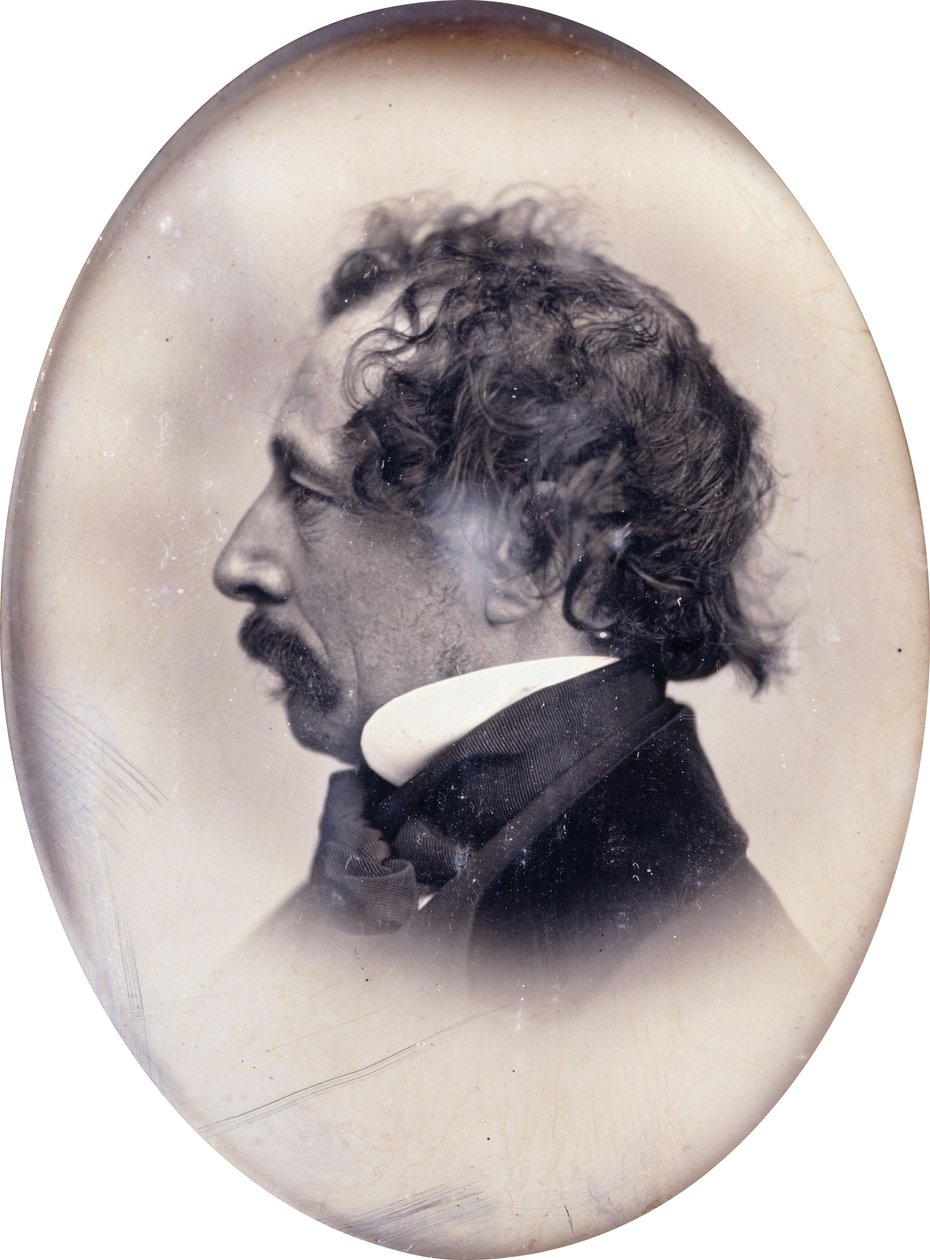 Profile Portrait of a Gentleman, Identified as Charles Dickens by John Jabez Edwin Paisley Mayall