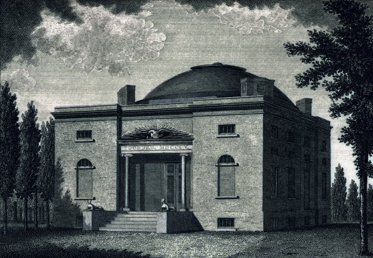 Pennsylvania Academy of Fine Arts (engraved by Benjamin Tanner), c.1820 by John James after Barralet