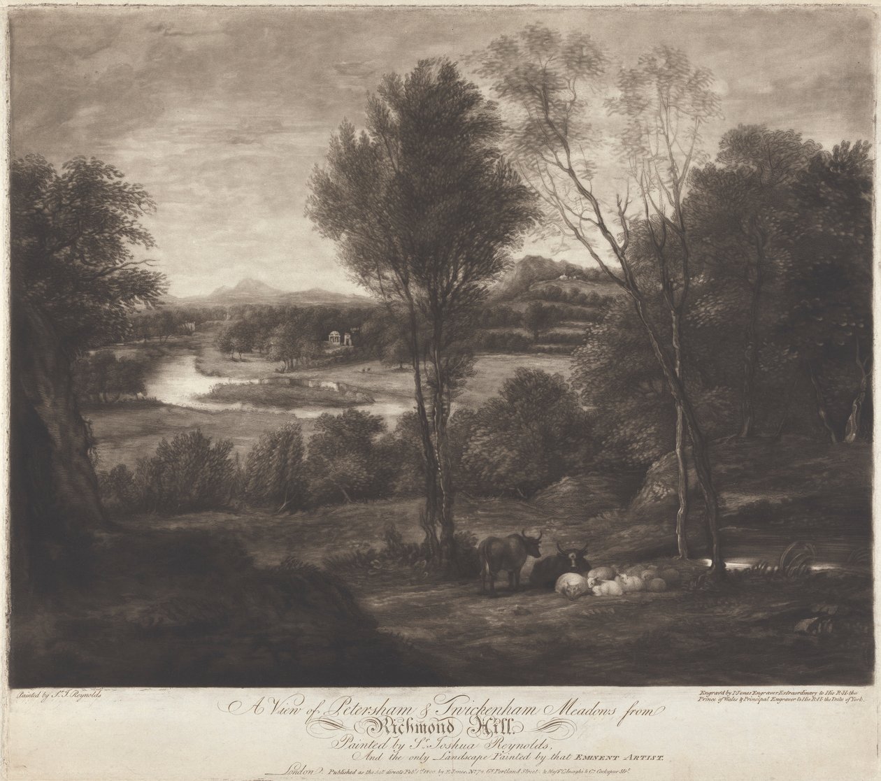A View of Petersham & Twickenham Meadows from Richmond Hill by John Jones