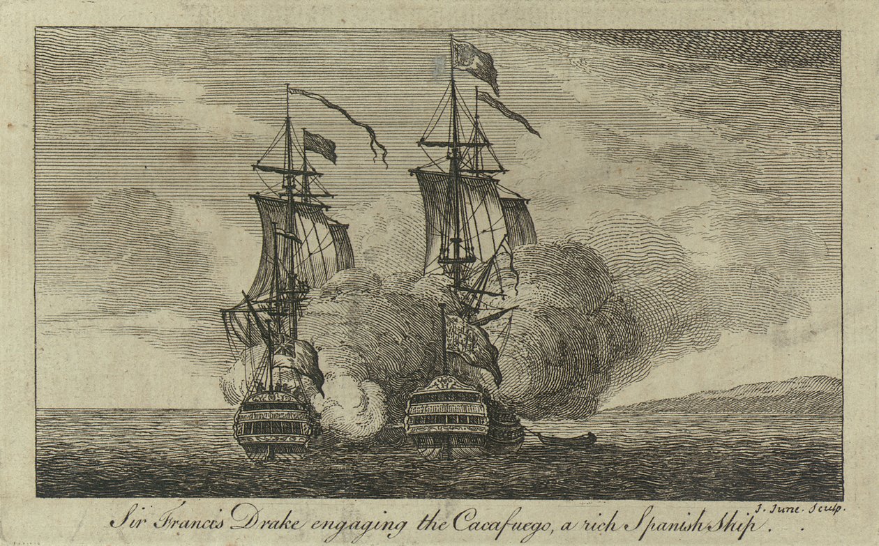 Sir Francis Drake engaging the 