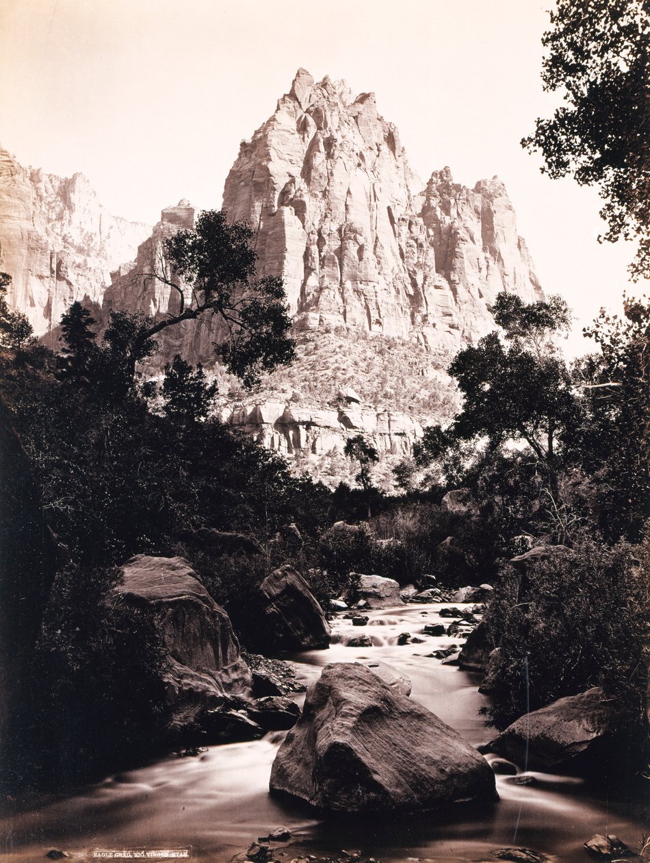 Eagle Crag, Rio Virjen, Utah by John K. Hillers