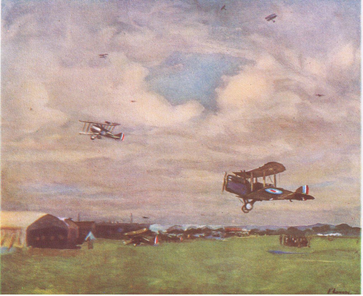 An aerodrome in 1918 by John Lavery