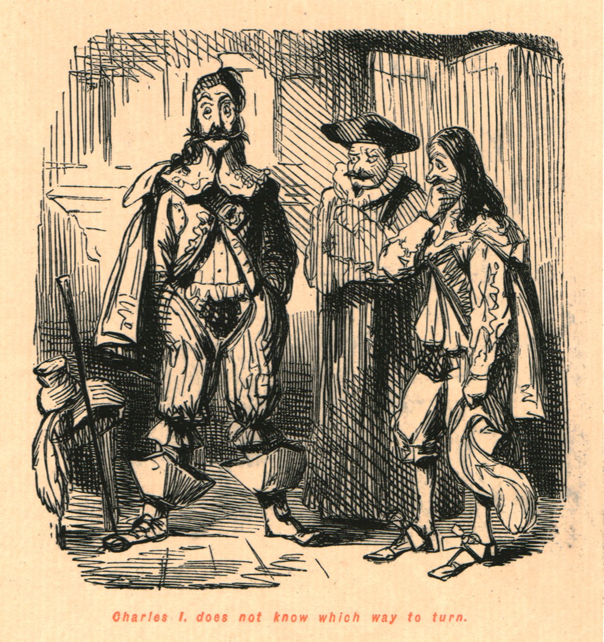 Charles I. does not know which way to turn by John Leech