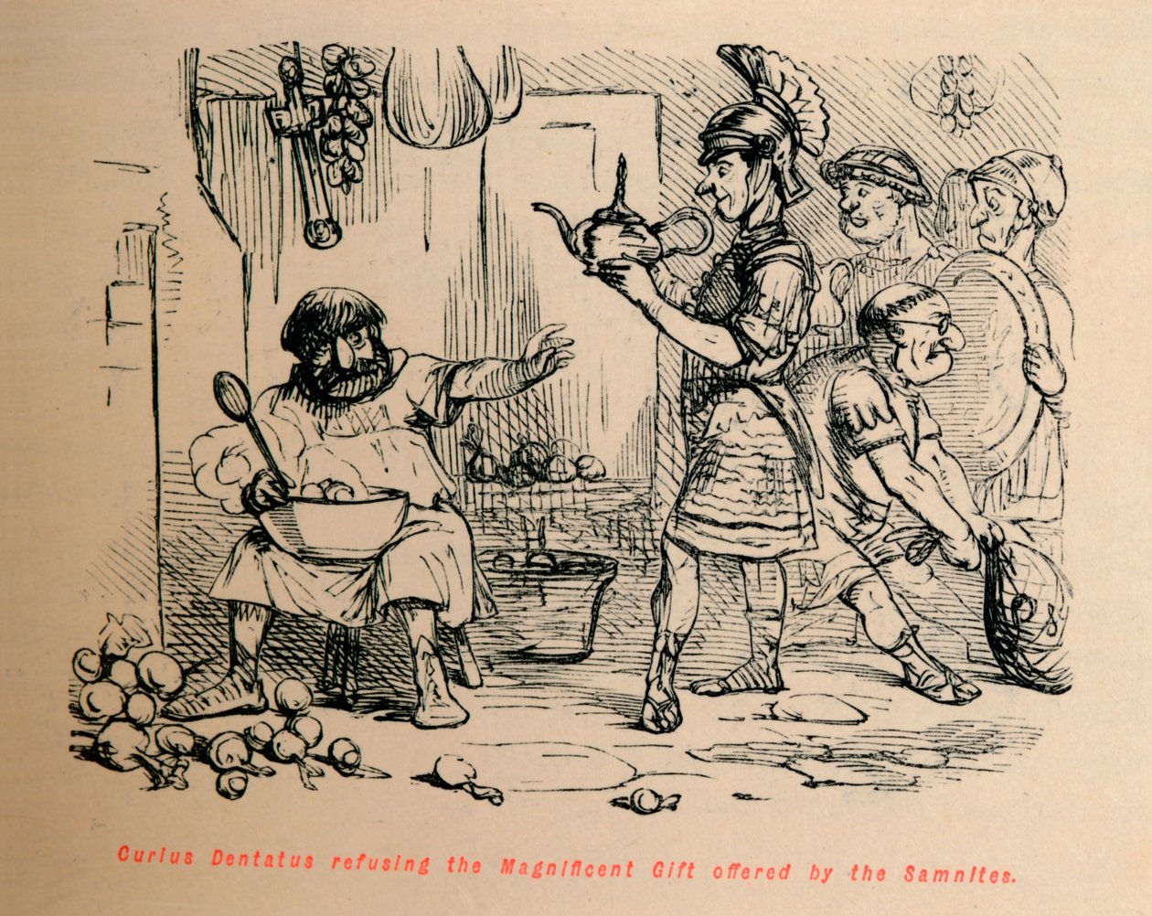 Curius Dentatus refusing the Magnificent Gift offered by the Samnites, 1852 by John Leech