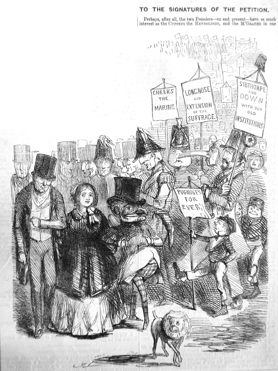 How the Chartist Procession Might Have Looked, 1848 by John Leech