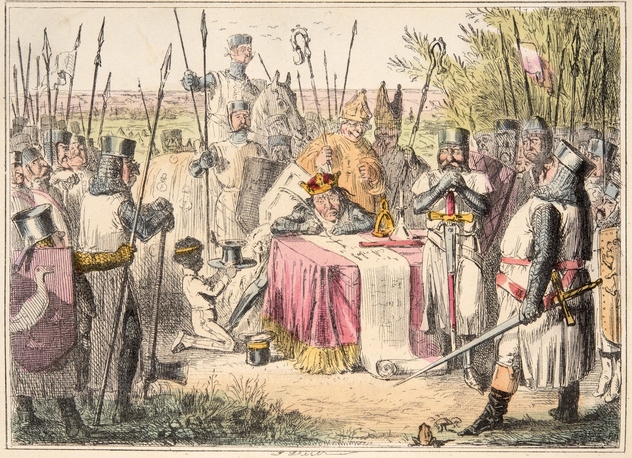 King John Signing Magna Carta, from The Comic History of England by John Leech