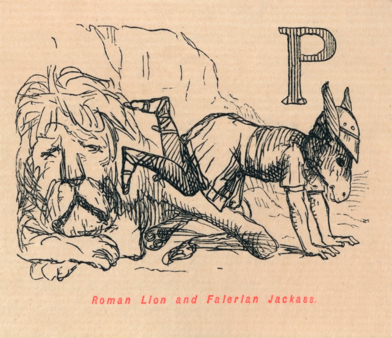Roman Lion and Falerian Jackass by John Leech