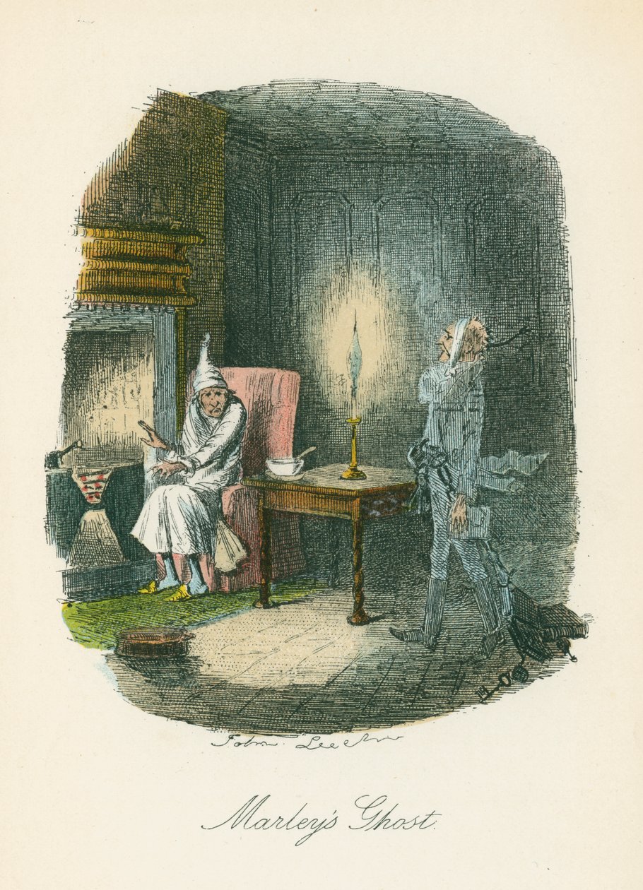 Scene from A Christmas Carol by Charles Dickens by John Leech